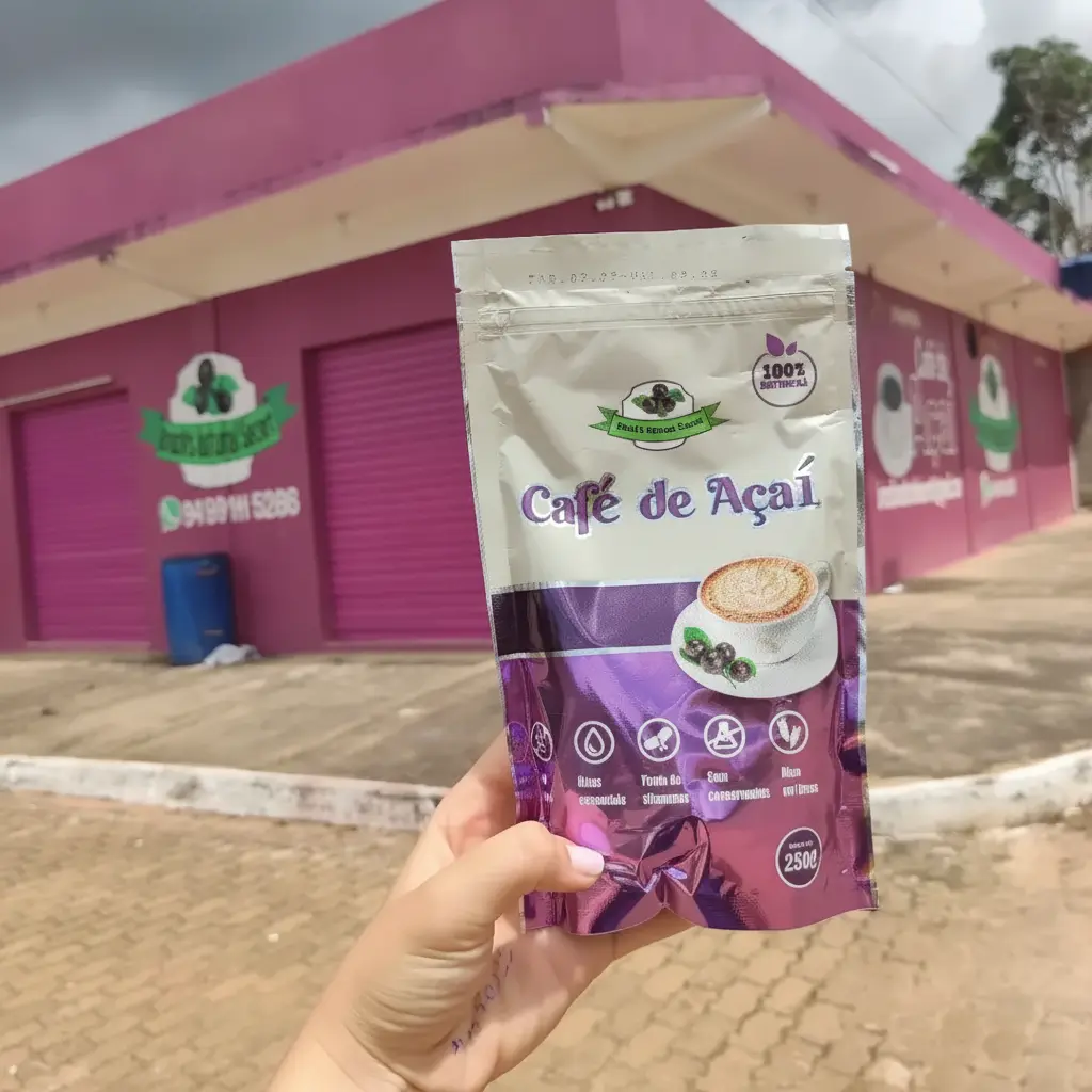 Dripssai açaí coffee brewed in a cup